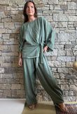 Lindin Linen Blend Kimono Top Washed Khaki
